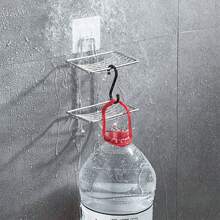 1 pieza, Portajabón de acero inoxidable, Portajabón de pared de una sola capa sin taladrar, Soporte de almacenamiento para baño Decoración del hogar para baño