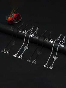 2 件/对水钻蝴蝶和玫瑰 AB 金属肩带链，女士胸罩配件 - 彩色 - 查看 5