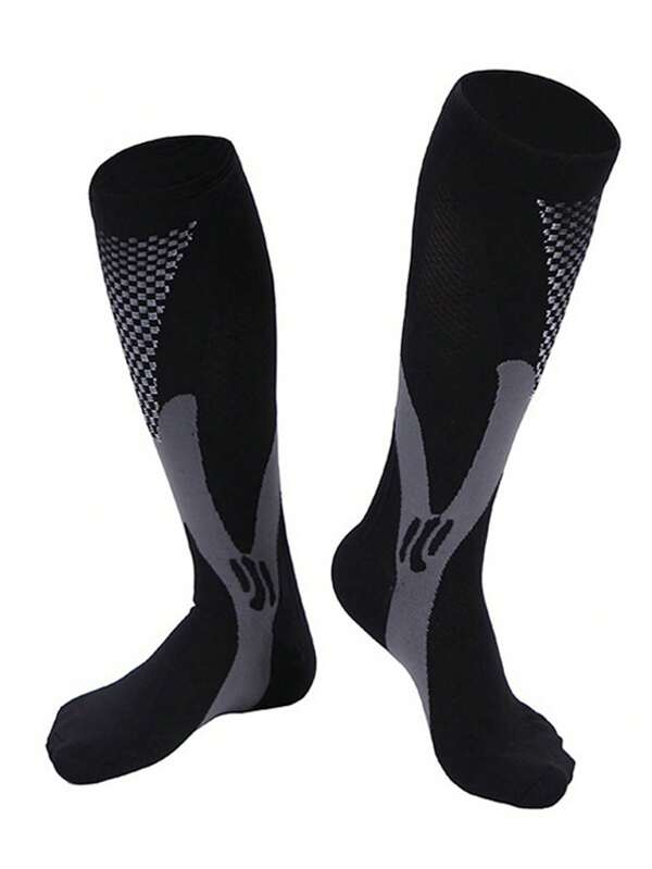 1Pair Running Men Compression Socks Fit Football Soccer Fitness Climbing Traveling Hiking Stockings 30 Mmhg Athletic Men Women Sports Socks XXL, Fall