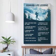 Framed-Poster Running Life Lessons Wall Art Dance Motivational Quote Poster Canvas Wall Art Posters Be Usde For Room Aesthetics And Decor Poster Decorative Painting Canvas Wall Art Living Room Posters Bedr High Quality,For New Year, Valentinc'S Day, Living Room, Bathroom, Bedroom, Kitchen