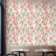 1 Roll Of Flower Pink Rose Wallpaper Green Plant PVC Waterproof Easy To Clean Removable Sticker 7.7inX196.8/118.1/39.3in Bedroom Hotel Living Room Wall Home Decoration Countertop Kitchen Cabinet Furniture Renovation DIY Easy To Install Tear Off And Paste Room Decor Wall Decor Bathroom Decor Bedroom Decor Room Decoration Stuff Living Room Decor House Decor Home Decor Living Room Wall Paper Stickers Wall Stickers Wall Sticker