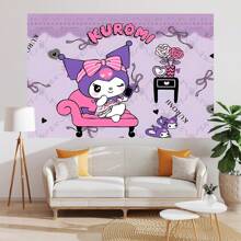 Sanrio 1 Pezzo Di Sfondo Decorativo Per Festa Di Compleanno A Tema cartoni animati Kuromi Viola Di Sanrio, Decorazioni Per Doccia, Decorazioni Per Camera Da Letto, Telo Da Parete, Sfondi Fotografici, Dimensioni 210 x 150 x 100 cm / 100 x 75 cm