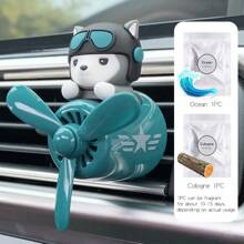 Wind Rotating Propeller Cool Fun Bear Pilot Car Air Fresheners Cartoon Dog Husky Vehicle Air-Conditioning Vent Clip Perfume Airplane Automotive Fragrance Diffuser Aromatherapy Ornaments Fan Aroma Pendant Windmill Outlet Interior Accsesories Decorations For Men Scent Flavor Fresh Smell Gifts Birthday Graduation