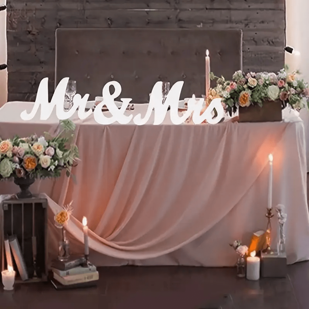 3pcs White Wooden Mr. & Mrs. Sign, Pure White Romantic Wedding Decoration Set, Thick Durable Material, Good Quality, Won't Easily Break, Suitable For Wedding Reception, Guest Book Table, Home Decor, Durable PVC Photo Booth Prop, Suitable For Indoor/Outdoor Decor, Courtyard And Garden Use, Home Decor, Party Supplies