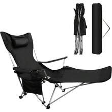 JeeLeeko 2 en 1 Silla de Camping reclinable portátil, Puede Sentarse Silla Reclinable para Acampar con Portavasos, Silla Plegable Portátil, Adecuada para Acampar al Aire Libre, Pescar, Playa, Viajar - 1 - Ver 1