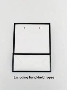 带缎带手柄的白色黑色礼品袋，10 个白色礼品袋和黑色框架，适合婚礼、零售、派对、生日的精品礼品袋 - 黑與白 - 查看 7