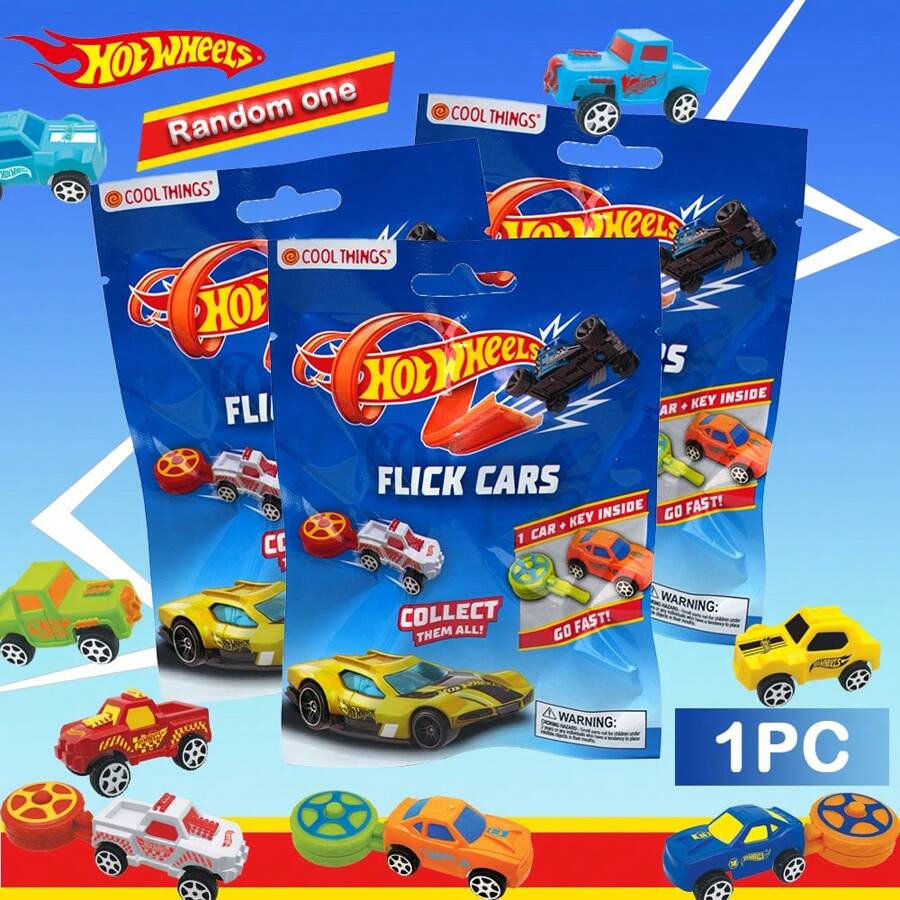1PC Hot Wheels Officially Licensed Flick Cars Blind Bag Random One Contains 1Car 1Key Various Styles Collection Flick Cars Surprise Bag 8Cars And 3Keys Styles Collector's Item Friend's Mystery Gift Valentine's Day New Year Interactive Stress Relief Toys - CT-hW025 - View 1