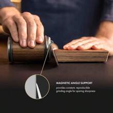 Rolling Knife Sharpener Set With Diamond And Ceramic Discs, 15°20°, Different Angles For Sharp Edges, Suitable For Any Hardness Of Steel, Wooden Grips For Honing Knives Sharpening Kitchen Gadgets - 黑色 - 查看 6