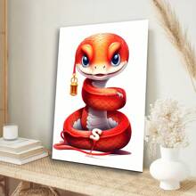 New Year Home Decoration Poster, Snake Year Decorative Hanging Painting, 1 PC Keyword Wooden Framed Canvas Painting - Thickness 2. 25cm/0. 9inch, Home Gift Decoration Room Decoration Aesthetic Wall Decoration Art Perfect Gift Autumn And Winter Wall Decoration Living Room Decoration Bedroom Decoration Kitchen Decoration Entry Decoration Bathroom Decoration Direct Wall Painting High Quality Wall Painting Poster