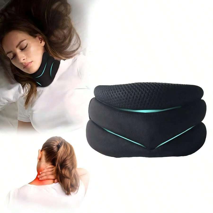Adjustable Neck Soft And Durable Foam Support For Neck Can Relieve Neck Pressure Relaxation Suitable For Airplane Travel And Rest - Black - View 1