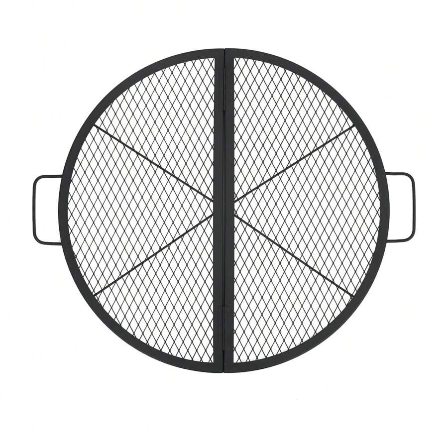 Outdoor Fire Pit Cooking Grill Grate, X-Marks Fire Pit Grill Cooking Grate, Outdoor Campfire BBQ Grill, Heavy Duty Steel Campfire BBQ Grill Grid, Portable Camping Cookware With Handle - Foldable-Diameter 36 inches - 查看 1