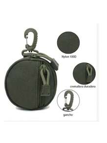Pequeño bolsos colgantes tácticos multifunción,almacenamiento portátil para auriculares, impermeable, estilo simplista, llavero con gancho mosquetón, accesorio para exteriores para hombres, billetera,mochila táctica militar bolso de cintura cartera, bolsa de nailon impermeable multifuncional casual para la cintura para viajes y deportes al aire libre, regalo de navidad, acción de gracias, vacaciones, senderismo, funcional, casual, para estudiantes, papá, novio, artículos esenciales para viajes, artículos esenciales de vacaciones, verano - Verde militar - Ver 5