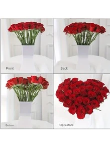 1 套心形插花架，心形花束架，带 18 个支撑杆，塑料 DIY 花瓶工具，花束包装配件，适用于手工花束模型、生日、DIY 礼物、婚礼花束材料 - 彩色 - 查看 6