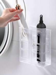 1 件壁挂式美发工具收纳架，卷发器支架，壁挂式粘性收纳架，适用于卷发器、梳子和直发器，无需钻孔的浴室收纳架，美发工具收纳盒，送给女性的完美礼物