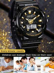 DOM 1 pieza Reloj unisex de moda, impermeable y luminoso con múltiples funciones, apropiado para estudiantes en exámenes con cuenta regresiva