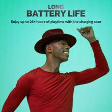 JLab Go Pop+ True Wireless Bluetooth Earbuds + USB Charging Case, Dual Connect, IPX4 Sweat Resistance, Bluetooth 5.1 Connection, 3 EQ Sound Settings Signature, Balanced, Bass Boost - Rose Red+ - View 4