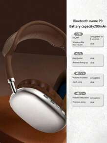 Auriculares inalámbricos tipo over-ear, Jelly 5.3, larga duración de la batería, auriculares para negocios y música, auriculares inalámbricos para juegos