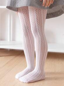 2pcs Girls' Hollow-Out Leggings Tight Fishnet Stockings, Suitable For In Spring/Summer - Multicolor - View 5