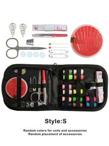 1 Stück Mini Ganzjahresstoff Reparaturset, Reise Nähset mit Nadeln, Fäden, Scheren, gemischte Farben Basic Nähzubehör für schnelle Reparaturen