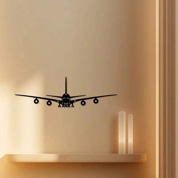 1 peça de arte de parede de avião de metal, decoração de parede de escultura de aviação de metal, peça de arte de metal, decoração de cena, decoração de casa para sala de estar, quarto, cozinha, interior/exterior, presente de feriado, decoração de casa, decoração de quarto, decoração de parede