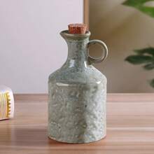1pc Handmade Ceramic Oil Bottle, European Kitchen Decoration, Oven Resistant, Creative Handmade Texture Design, Suitable For Home, Hotel And Household Use - Soy Sauce And Vinegar Pot