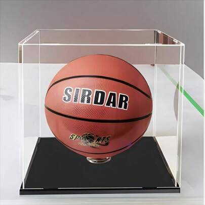Premium Acrylic Display Case For Sports Memorabilia - Perfect For Basketball, Soccer, Football, Golf & Tennis Balls With Bonus Round Base