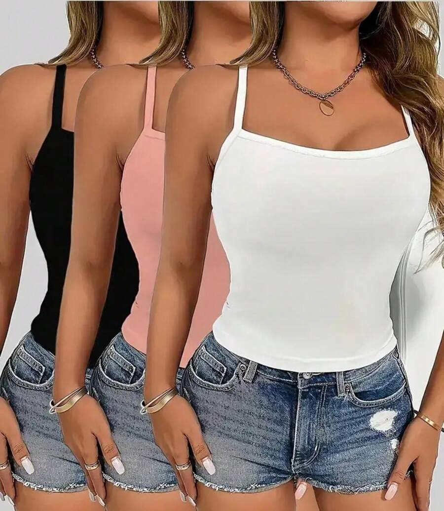 paquete de 3 blusas de tirantes - Rosa - Ver 1