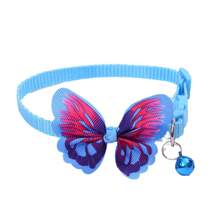 5pcs Bow-Knot Decor Pet Collar Butterfly Design Polyester Pet Collar Suitable For Cats And Small Dogs, Indoor/Outdoor Use