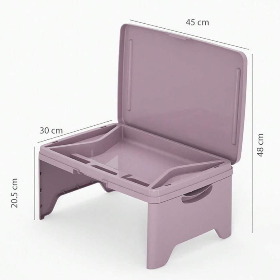 Portable Folding Desk, Multifunctional Laptop Stand Table For Students, Bedside, Slouchy - Black - View 1