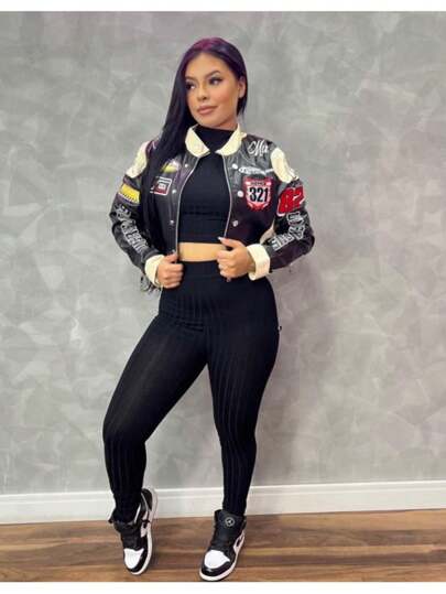 jaqueta de motoqueiro couro feminina muts jaqueta de couro Feminina 8943#