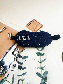 1 pieza Nueva máscara de dormir con diseño de estrella de dibujos animados linda, cubierta para los ojos transpirable de calor/frío sin luz unisex