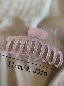 2pcs/1pc 11cm/4.33in Glossy Pink, Yellow Plastic Claw Clips For Women, Lightweight, Versatile, Elegant, Simple Style, Plain Hair Clips Accessories Suitable For Daily, Casual, Party, Commute, Travel, Bun, Ponytail, Face Washing, Makeup, Outfit Matching