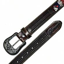 Atrevidu's Texas  Hand Painted Leather Country Belt - Tabaco - Ver 6