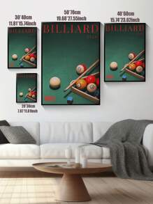 Decoración de Pascua, Cartel de lienzo con estampado retro de billares, Estampado de bola de billar verde, Decoración de dopamina, Arte de , Arte de lujo, Decoración extravagante, Arte de billar, Decoración de dinero, Decoración moderna para el hogar, Para sala de estar y dormitorio, Sin marco