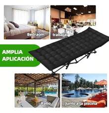 Catre Plegable Acampar Campismo Con Colchón Tamaño: 80cm*190cm Catre Plegable Acampar Campismo Con Colchón - Negro - Ver 7