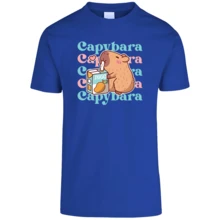 Playera Para Hombre 1 Pza Estampado Capibara Juguito | Prenda Recta y de Tela Delgada 100% algodón - Azul - Ver 2