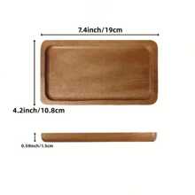 1 件厨房/餐厅、餐具、托盘、木制托盘、优雅实木圆形托盘 - 日式风格，非常适合甜点、小吃和水果、熟食托盘、木制展示托盘 - 黃色 - 查看 13