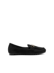 Women Suede Loafers Flats Slip On Lightweight Arch Support Work Shoes With Chic Metal Detail Comfortable Walking Casual Versatile Loafers - 黑色 - 查看 9