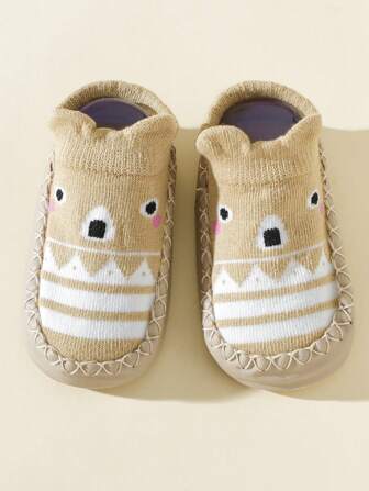 1 paire Chaussures de première marche confortables et mignonnes de bébé garçon, convient pour l'intérieur, l'extérieur et l'usage quotidien