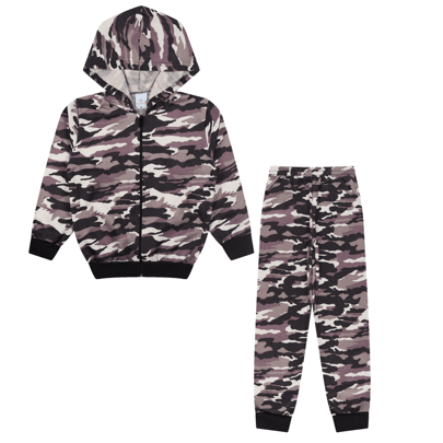 Conjunto Camuflado Infantil Inverno Moletom Menino/Menina Capuz e zíper