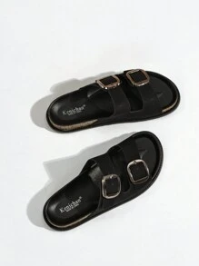 Dép mùa hè sang trọng dành cho nữ, dép bệt thoải mái, giày đi biển ngoài trời, dép đa năng - màu đen - Xem 9