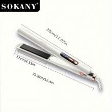 SOKANY Pinza cerámica multifuncional SOKANY, alisador de cabello, pinza de alisado. Tres en para rizar y alisar en seco y húmedo, temperatura ajustable hasta 950 grados, pantalla LED, calentamiento rápido, cola giratoria 360 grados, apto para familias y salones de belleza.