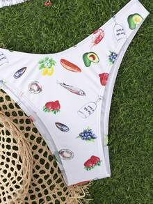 全新全印花比基尼套装，度假和夏日海滩的理想选择 - 白色 - 查看 10