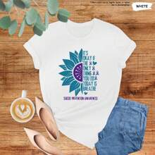 Suicide Prevention Shirt,It's Okay If The Only Thing You Do Today Is Breathe Shirt,Mental Health Tee,,Sunflower Graphic Tee,Awareness Ribbon