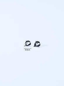 1 对可爱海洋动物海豚形状 925 纯银镀耳钉，小巧迷人海洋生物耳环，适合女士，表白礼物，适合日常佩戴和约会 - 純銀耳釘 - 查看 7