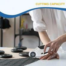 Electric Cardboard Cutter, Cordless Electric Scissors For Box, Plastic, Carpet, Fabric, Leather, Cardboard, Low Noise, Portable Powerful Rotary Cutter For Sewing, Crafts, DIY Projects - Grey - View 4