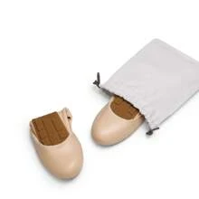 Women Round Toe Flats Casual Soft Bottom Foldable Ballet Flats  Comfortable Slip On Travel Vacation Office Wedding Shoes - 裸色 - 查看 5