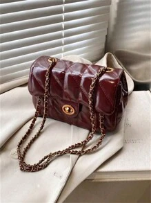 Dedoo Bolso cuadrado pequeño rojo de cadena para el hombro y cruzado para mujer, nueva colección Nanfeng Chio2n Fancheng Red Maple