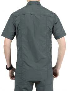 Men's Casual Mountaineering Tactical Fishing Shirt - Dark Grey - View 2