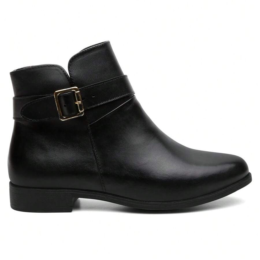 Bota Coturno Feminina Casual Cano Baixo Versátil Leve Couro Legitimo Conforto